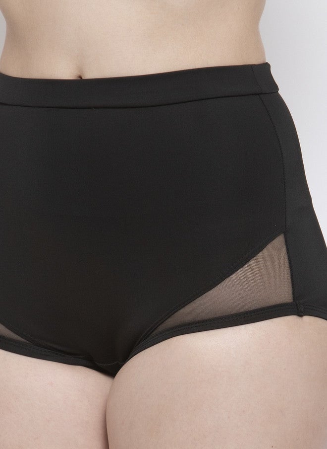 CUKOO Women Black High Waist Bikini Solid Swim Bottoms - Image 5